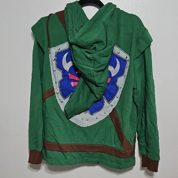 Nintendo Green Zelda Hoodie with Gold Logo Cosplay Hoodie - Picture 3 of 4